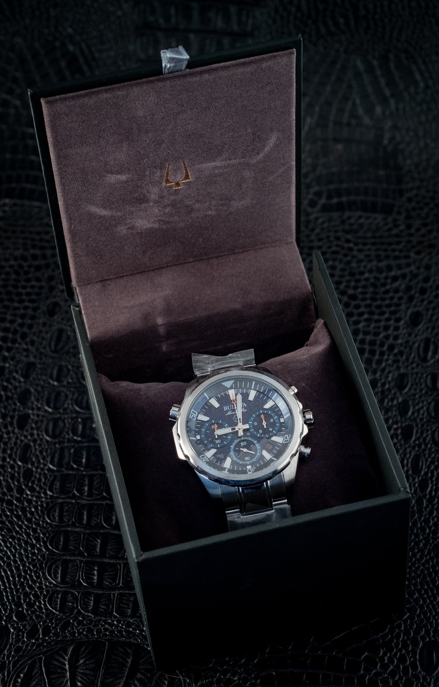 Bulova 2025 NEW Marine Star 43MM Blue Dial 6-Hand Chronograph Box And Papers