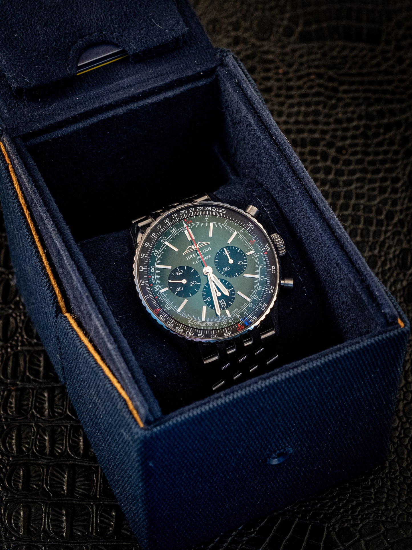 Breitling 2022 Navitimer 1 B01 Chronograph Green Dial Box And Papers Ref AB0137241L1A1