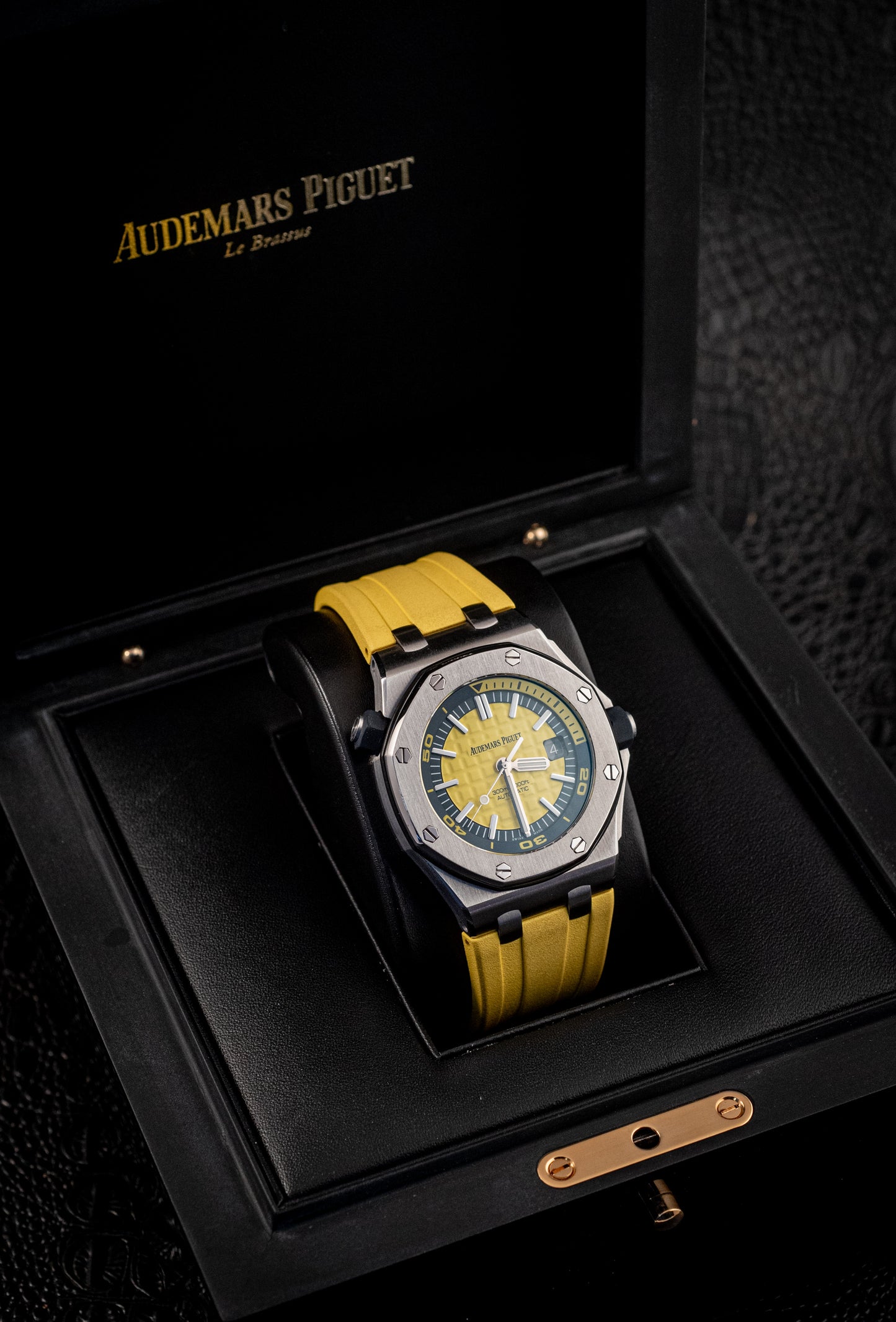 Audemars Piguet Royal Oak Offshore Funky Colors Yellow On Yellow Strap Box And Papers 15710ST.OO.A051CA.01