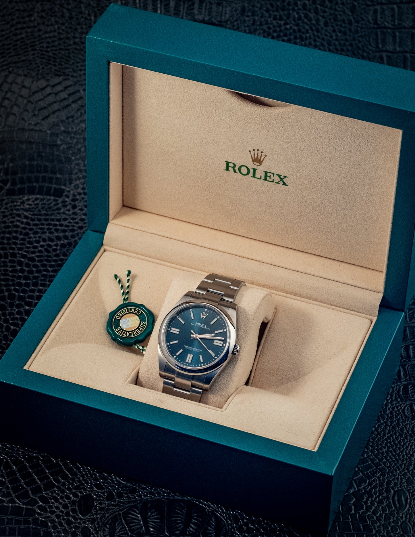 Rolex Oyster Perpetual 41 Blue Dial Steel Mens Automatic Watch 2023 Ref 124300 Box And Papers Purchase Receipt
