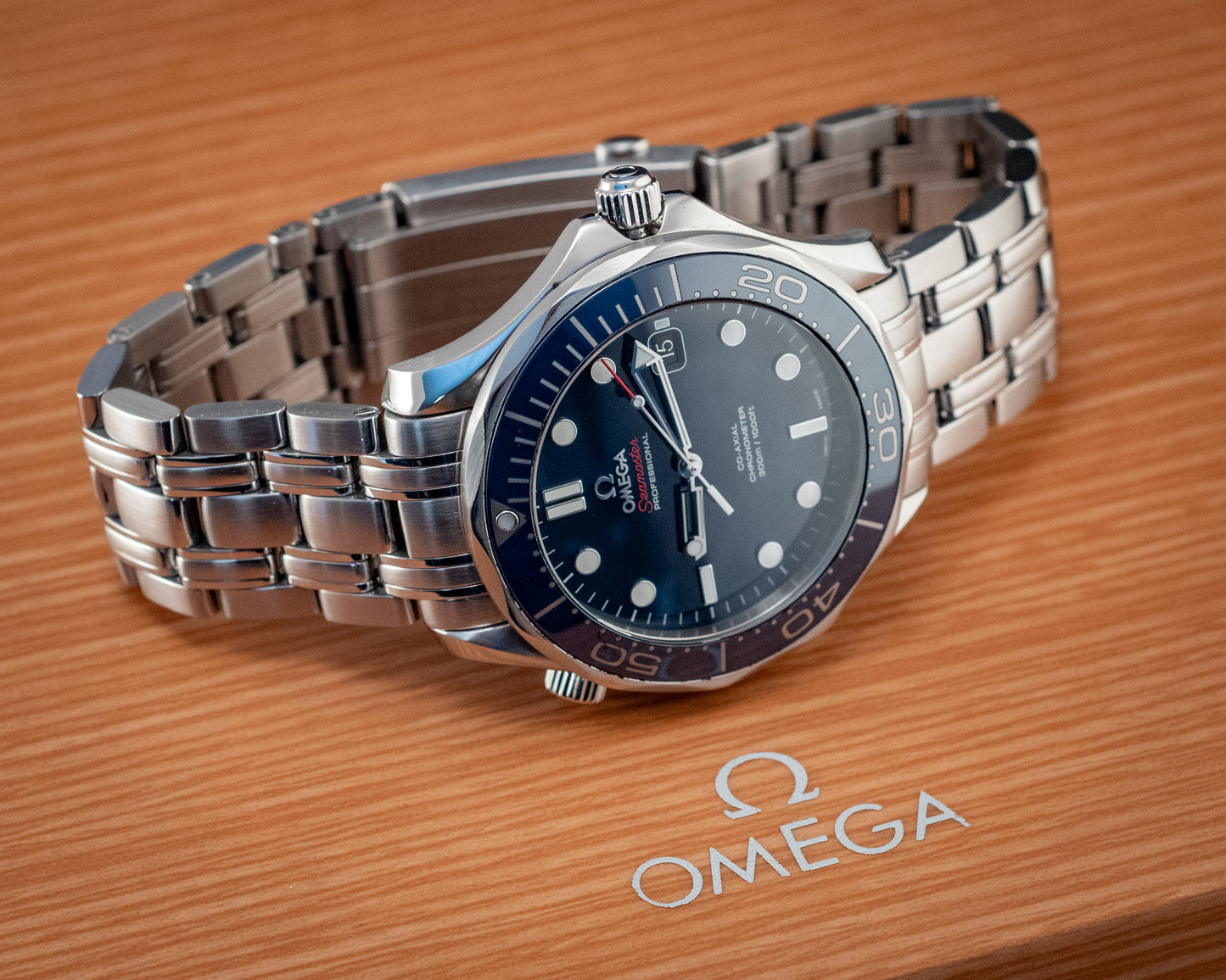 Omega 2023 Seamaster Diver Blue 41MM No Waves On Bracelet Box And Papers Ref 212.30.41.20.03.001