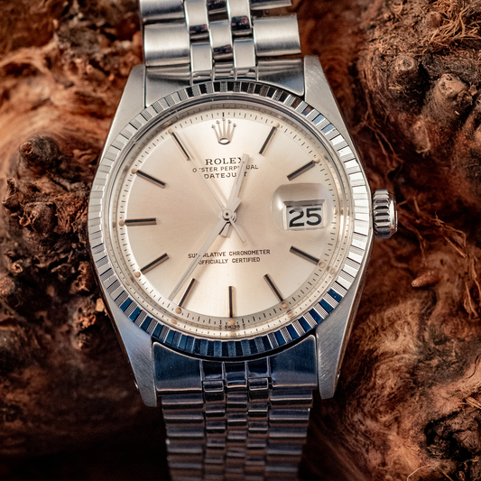 Rolex Datejust Stainless Steel Silver Stick Dial Jubilee Band Ref 1603