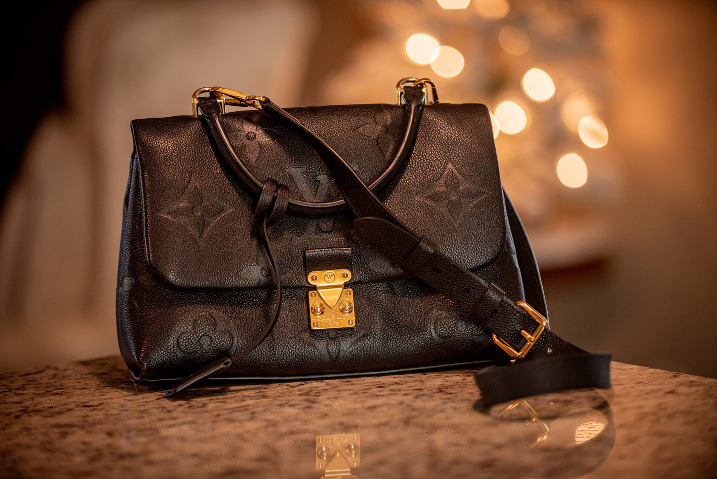 Louis Vuitton Madeleine MM Empreinte Top Handle Handbag Shoulder Strap Box LegitGrails Auth Papers