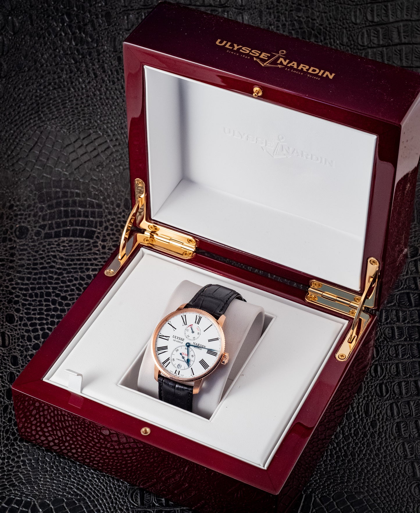 Ulysse Nardin Marine Torpilleur Rose Gold 42mm Rose Gold Box And Papers Ref 1182-310/40