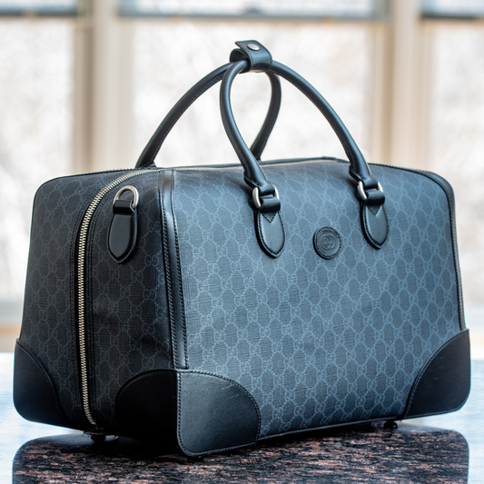 Gucci Black Medium Duffle Bag With Strap And Purchase Receipt Current MSRP Over $2500!