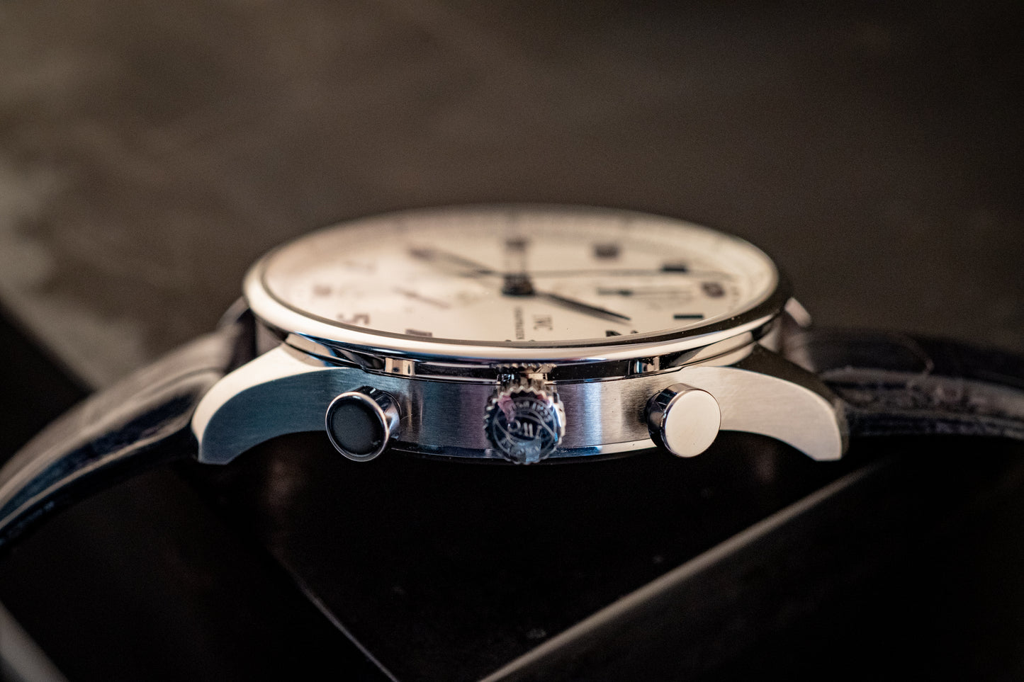 IWC Portuguese Chronograph Black Strap Box And Papers Ref IW371446