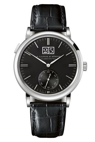A. Lange & Sšhne Saxonia Outsize Date White Gold / Black : Ref Number 381.029