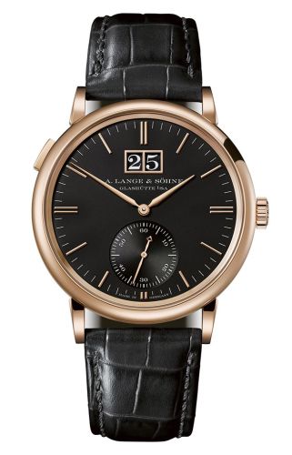 A. Lange & Sšhne Saxonia Outsize Date Pink Gold / Black : Ref Number 381.031