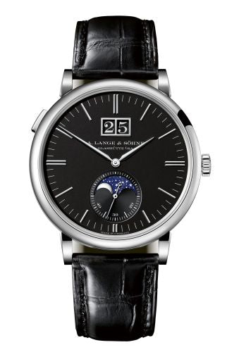 A. Lange & Sšhne Saxonia Moonphase White Gold / Black : Ref Number 384.029