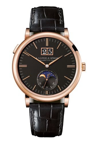 A. Lange & Sšhne Saxonia Moonphase Pink Gold / Black : Ref Number 384.031