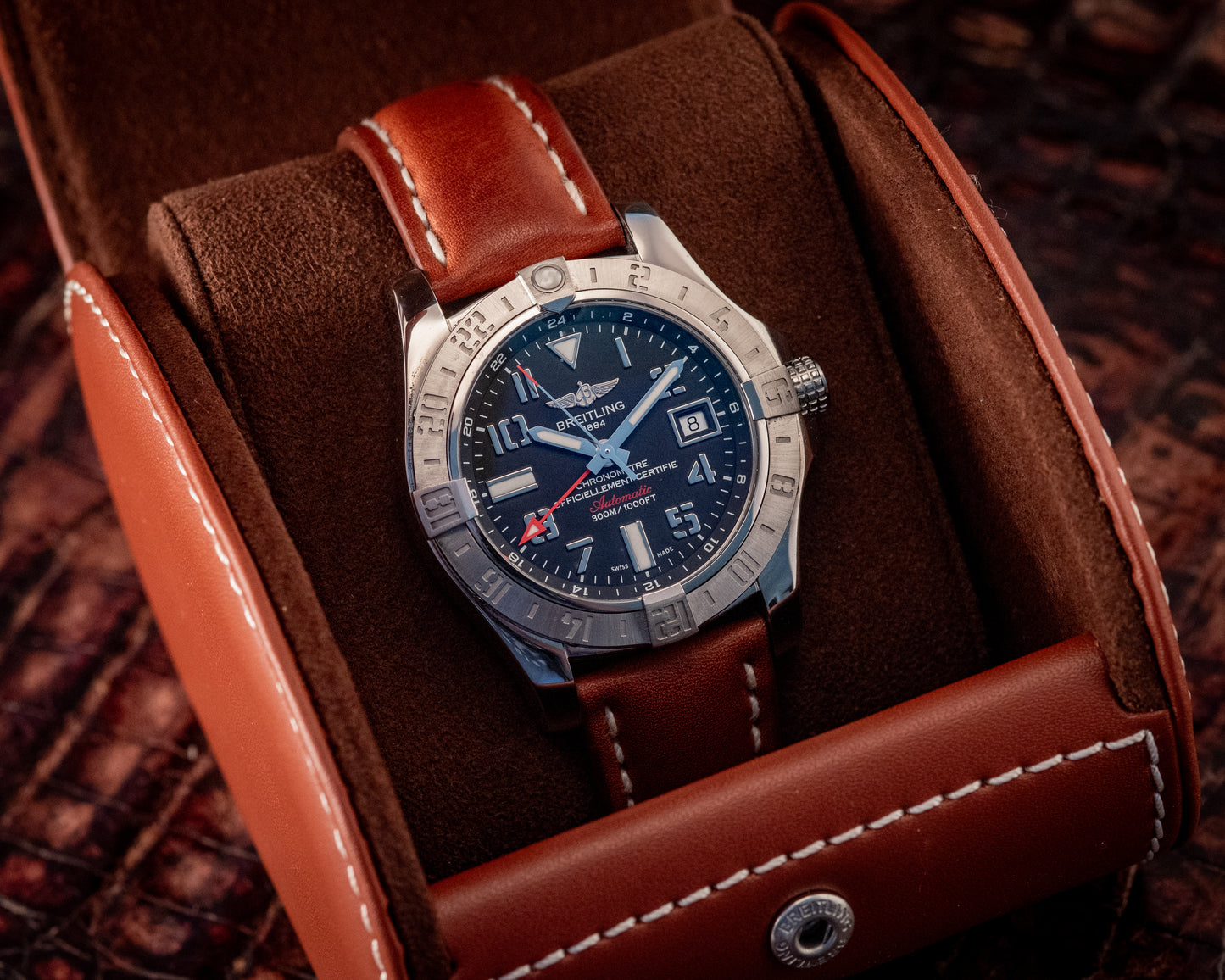 Breitling Avenger II GMT 43 Leather Strap Ref A3239011/BC34 Box And Papers