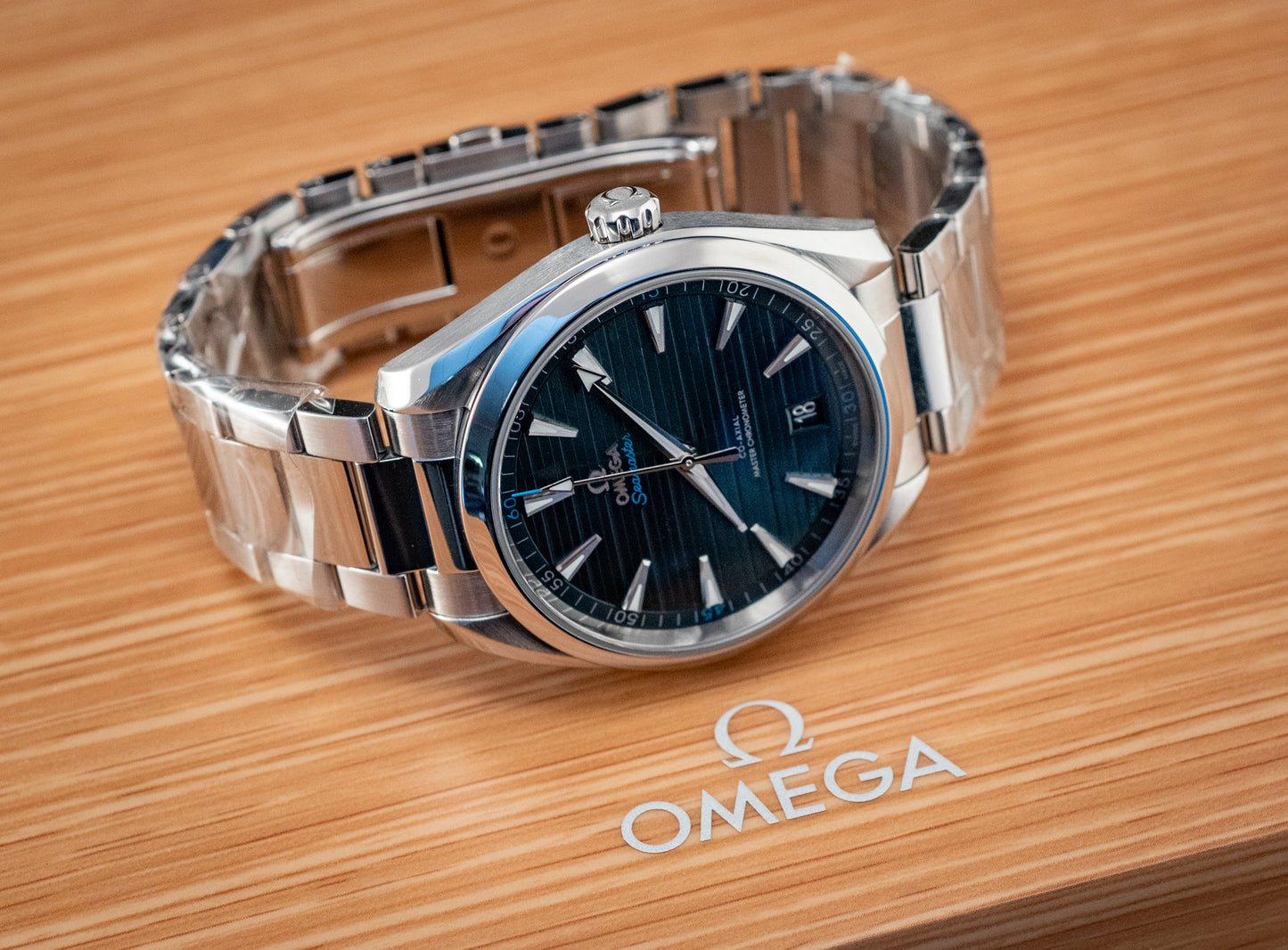 Omega 2024 Seamaster Aqua Terra Teak Blue Box And Papers Ref 220.10.41.21.03.001