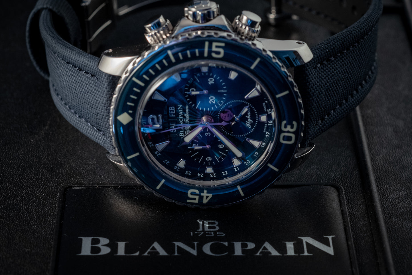Blancpain Fifty Fathoms Blue Dial Box And Papers MSRP $32,300 2023 Service Papers Ref 5066f-1140-52b