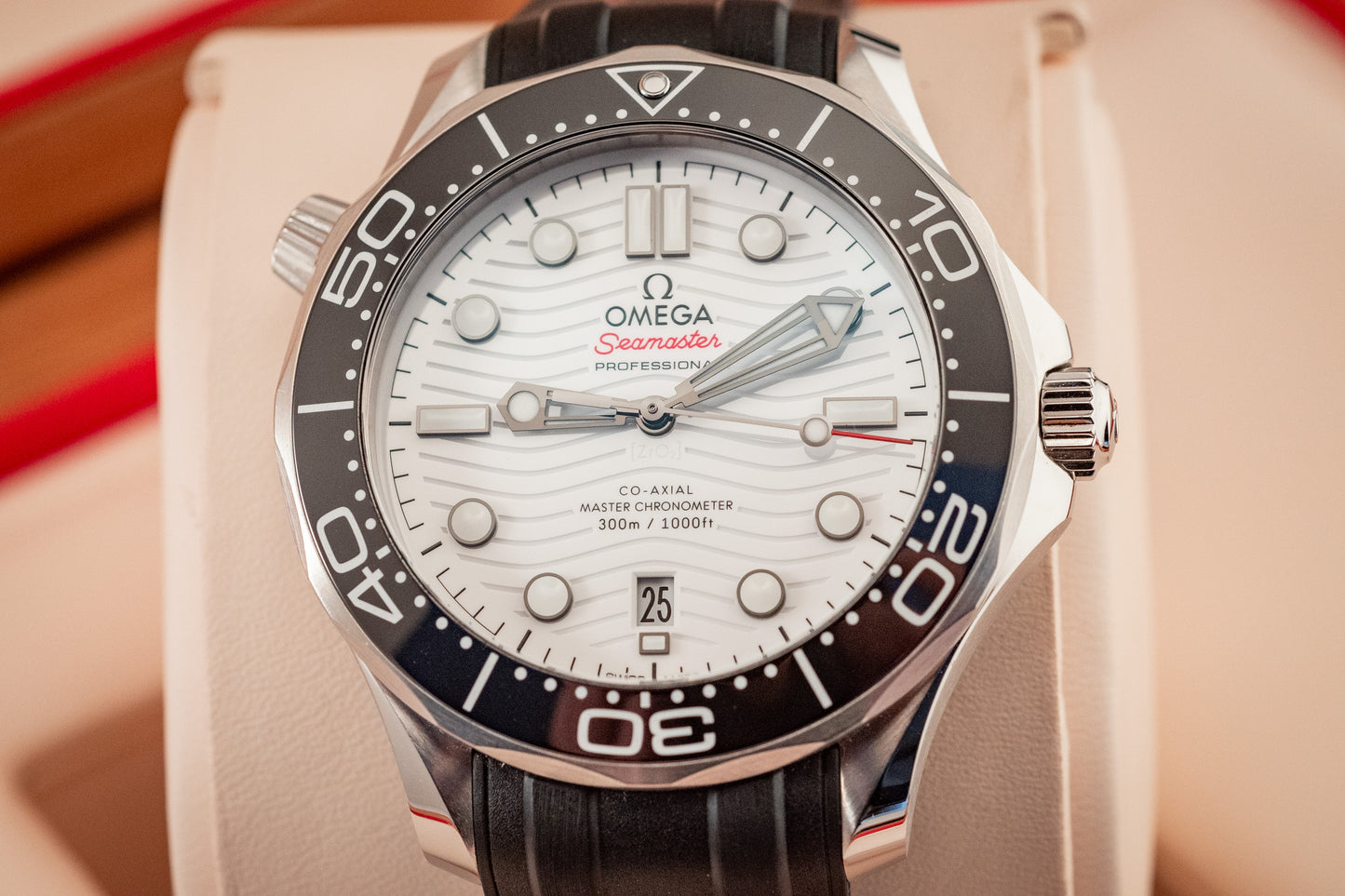 Omega 2022 Seamaster Diver 300M White Waves Dial Box And Papers Ref 210.32.42.20.04.001 Purchase Receipt