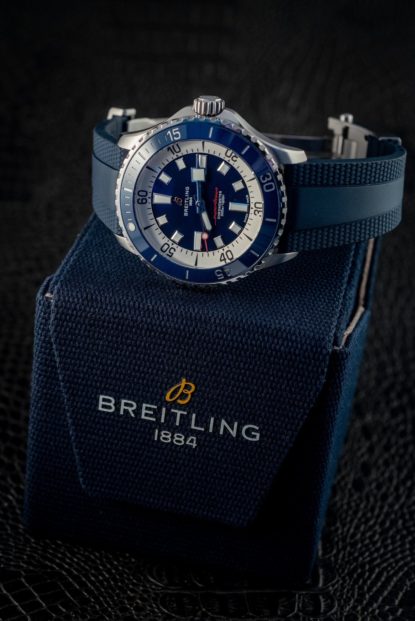 Breitling 2025 Superocean Automatic Diver 42MM Blue/White Dial Ref A17378 Box And Papers