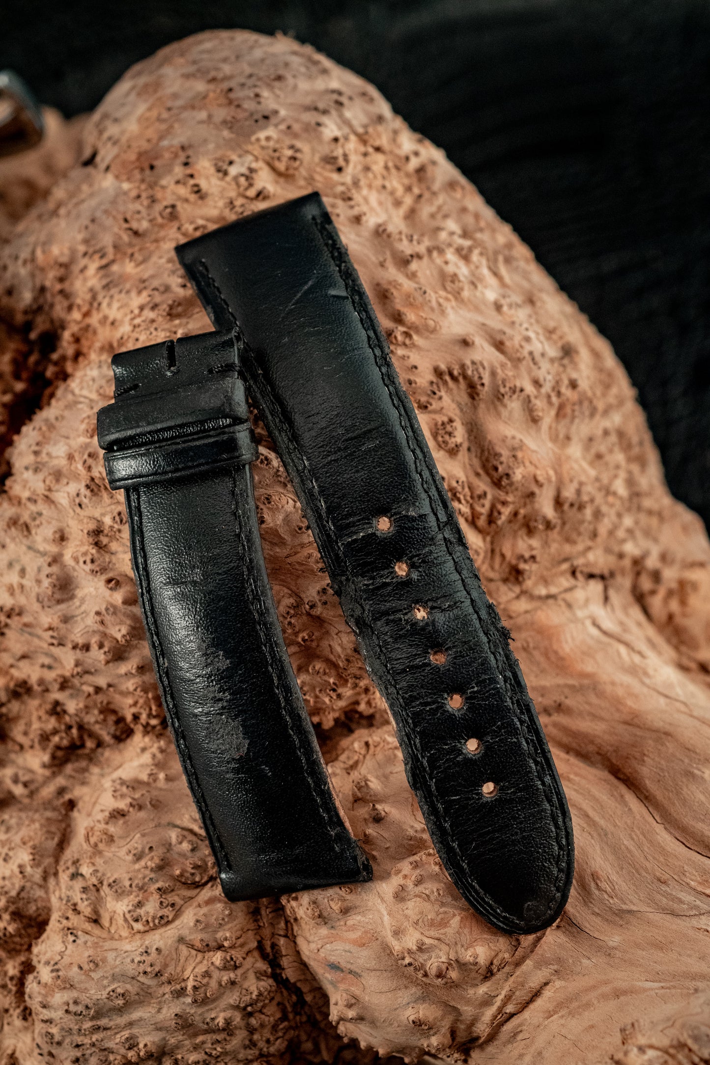 Montblanc Meisterstuck Star Automatic Stainless Steel Extra Black Leather Strap Ref 7027