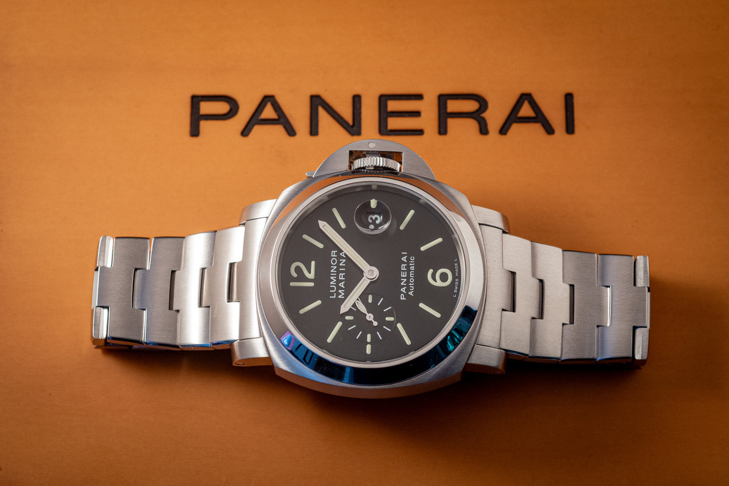 Panerai Luminor Marina On Bracelet Box And Papers Ref PAM00299
