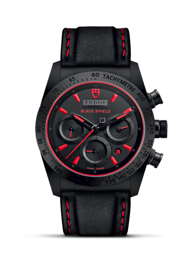 Tudor Fastrider Black Shield Ceramic / Black-Red / Leather : Ref Number 42000CR-0002