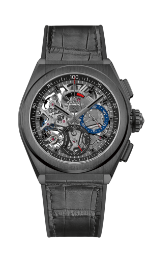 Zenith Defy El Primero 21 Black Ceramic / Skeleton / Alligator : Ref Number 49.9000.9004/78.R582