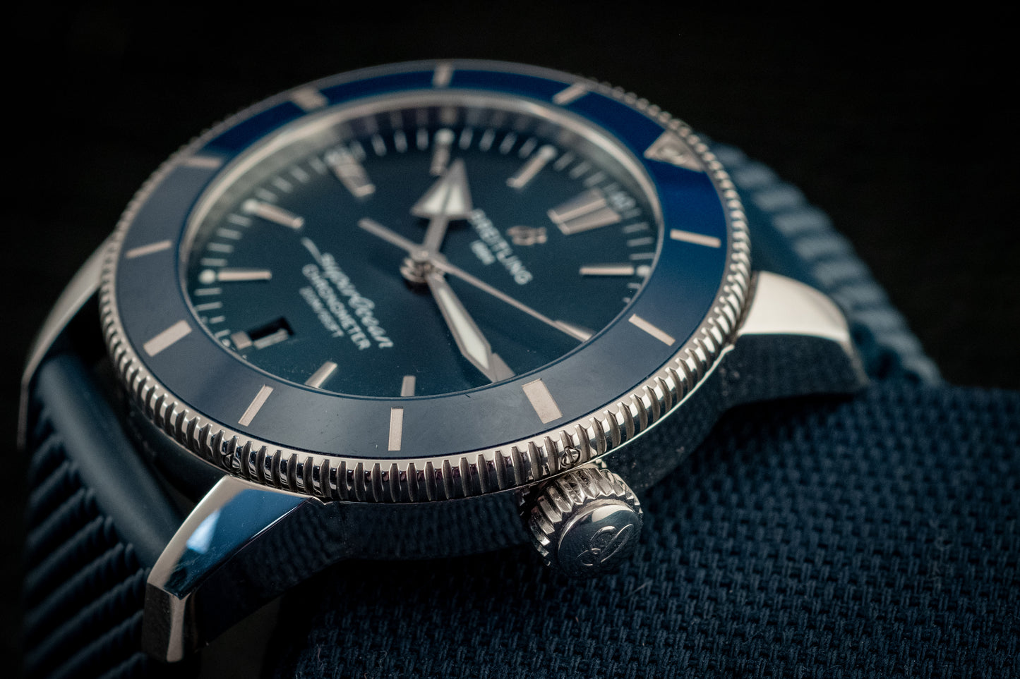 Breitling Breitling Superocean Heritage II 44mm Blue Dial Automatic Ref AB2030161C1S1 Box And Papers