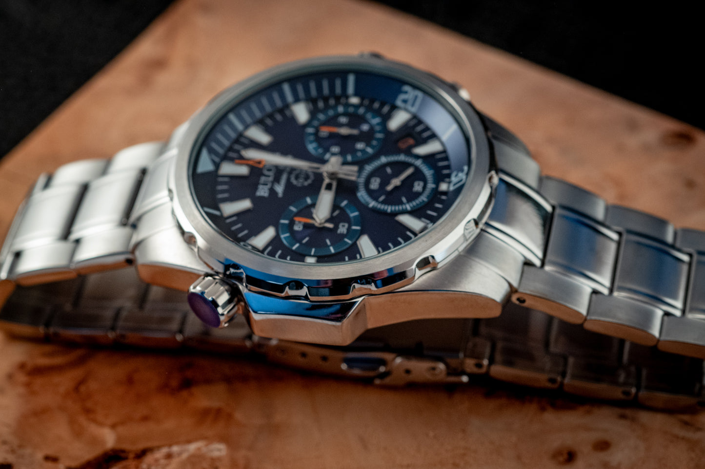 Bulova 2025 NEW Marine Star 43MM Blue Dial 6-Hand Chronograph Box And Papers