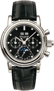 Patek Philippe Perpetual Calendar Split Seconds Chronograph 5004 Platinum / Black Diamond : Ref Number 5004P-033