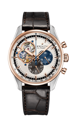 Zenith El Primero Chronomaster Open Stainless Steel / Rose Gold / Silver 1969 / Alligator : Ref Number 51.2080.4061/69.C494