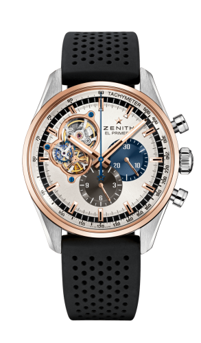 Zenith El Primero Chronomaster Open Stainless Steel / Rose Gold / Silver 1969 / Rubber : Ref Number 51.2080.4061/69.R576