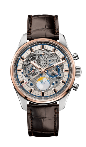 Zenith El Primero Chronomaster Grande Date Full Open Stainless Steel / Pink Gold / Alligator : Ref Number 51.2530.4047/78.C810