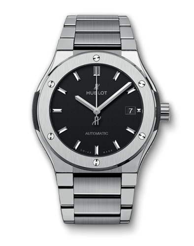 Hublot Classic Fusion 45 Titanium / Black / Bracelet : Ref Number 510.NX.1170.NX