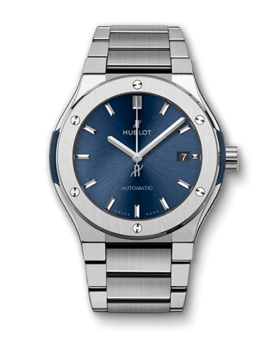 Hublot Classic Fusion 45 Titanium / Blue / Bracelet : Ref Number 510.NX.7170.NX