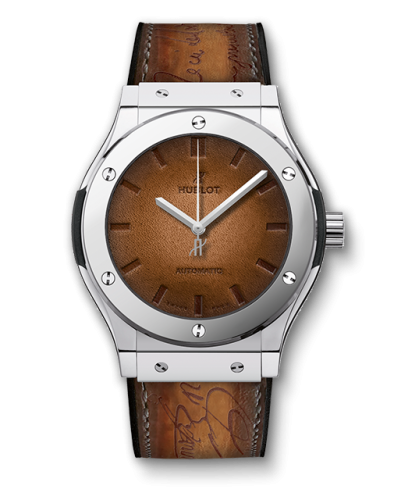 Hublot Classic Fusion 45 Berluti Scritto Platinum / Brown : Ref Number 511.TX.050T.VR.BER16