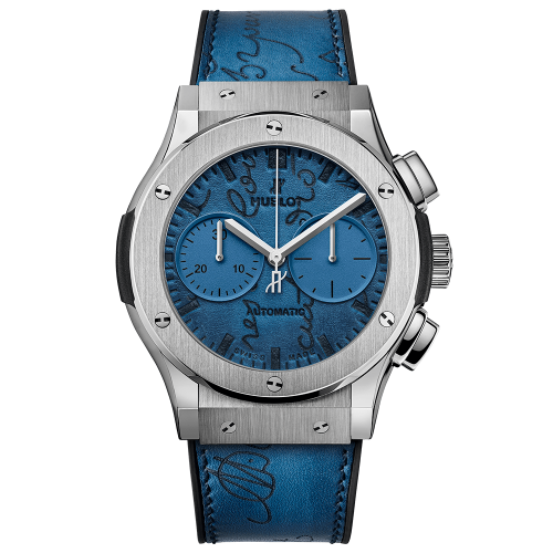 Hublot Classic Fusion 45 Chronograph Berluti Scritto Ocean Blue : Ref Number 521.NX.050B.VR.BER18