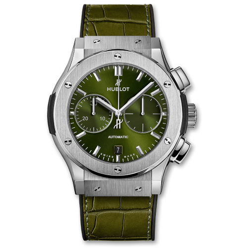 Hublot Classic Fusion 45 Chronograph Titanium / Green : Ref Number 521.NX.8970.LR