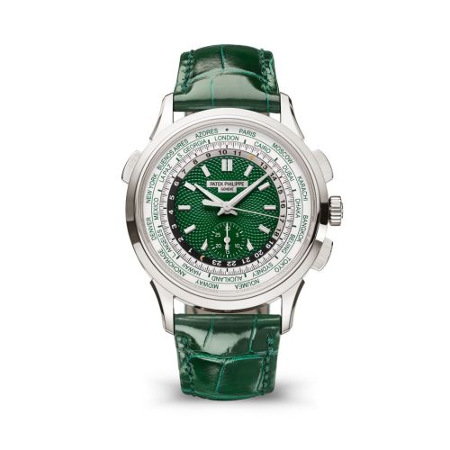 Patek Philippe World Time Chronograph 5930 Platinum / Green : Ref Number 5930P-001