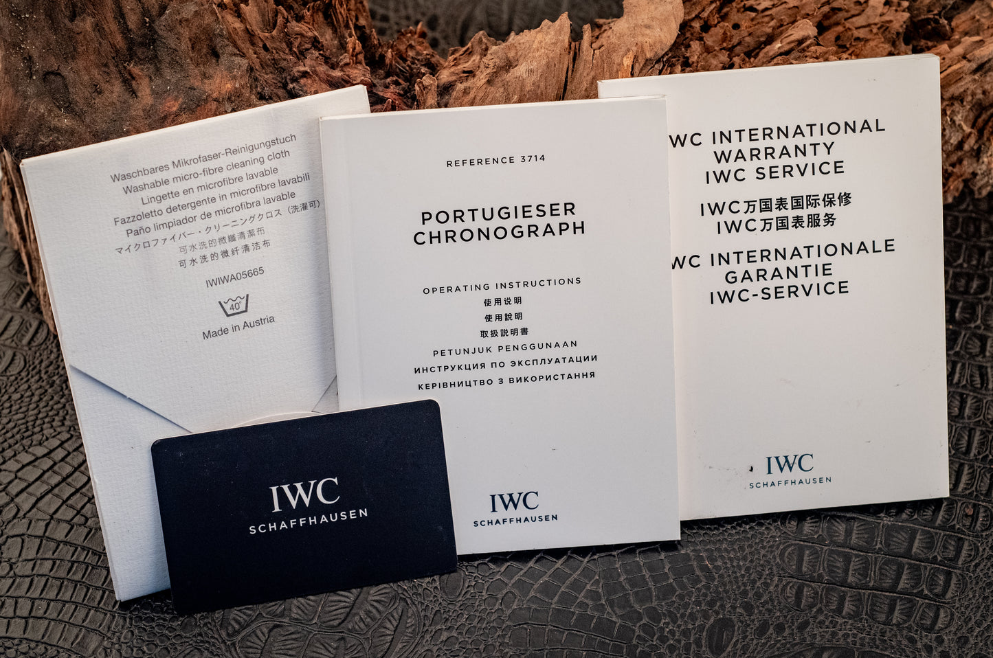 IWC Portuguese Chronograph Black Strap Box And Papers Ref IW371446