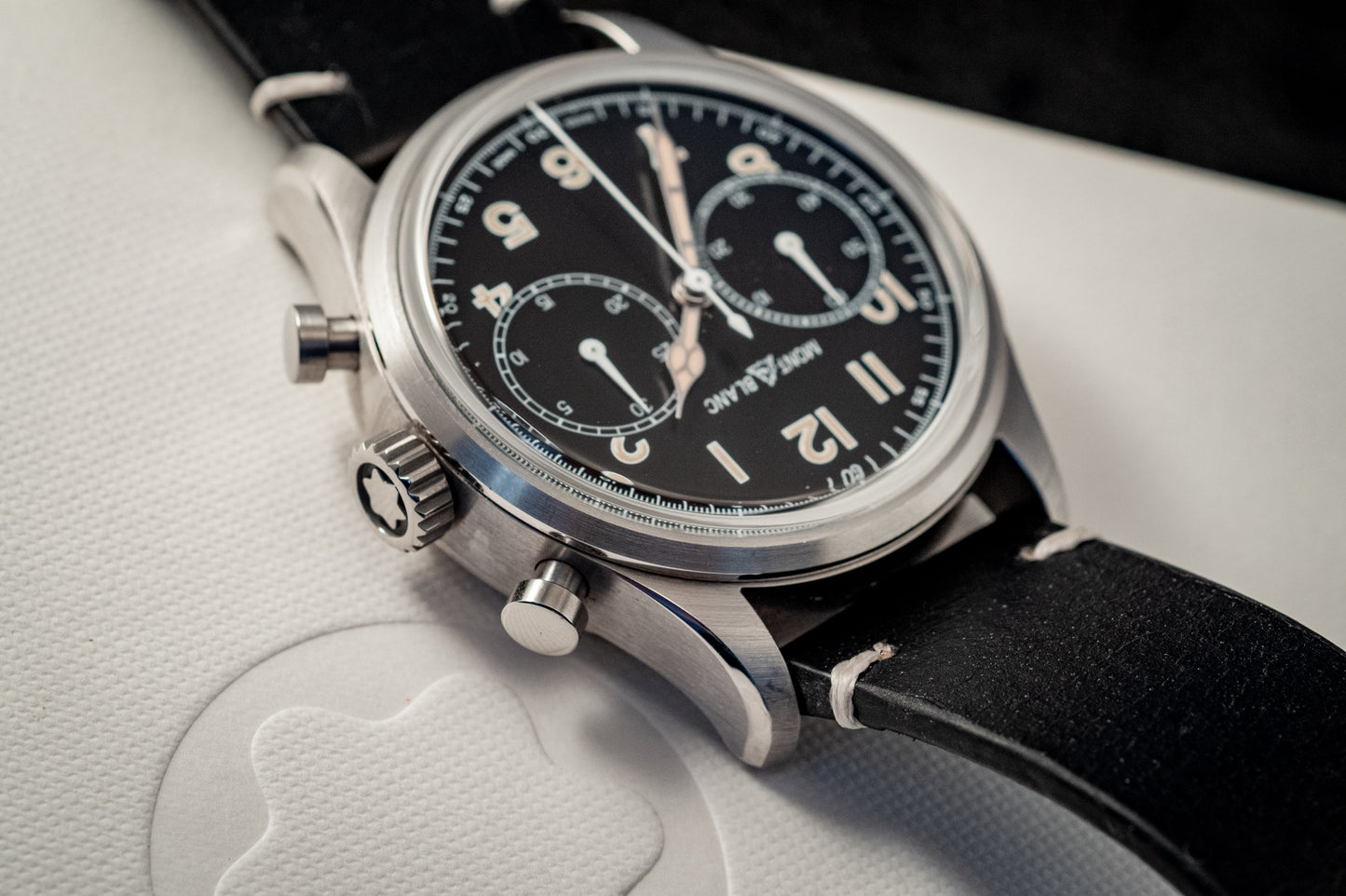 Montblanc 1858 AUTOMATIC CHRONOGRAPH 2023 Box And Papers Extra Strap Ref MB117835