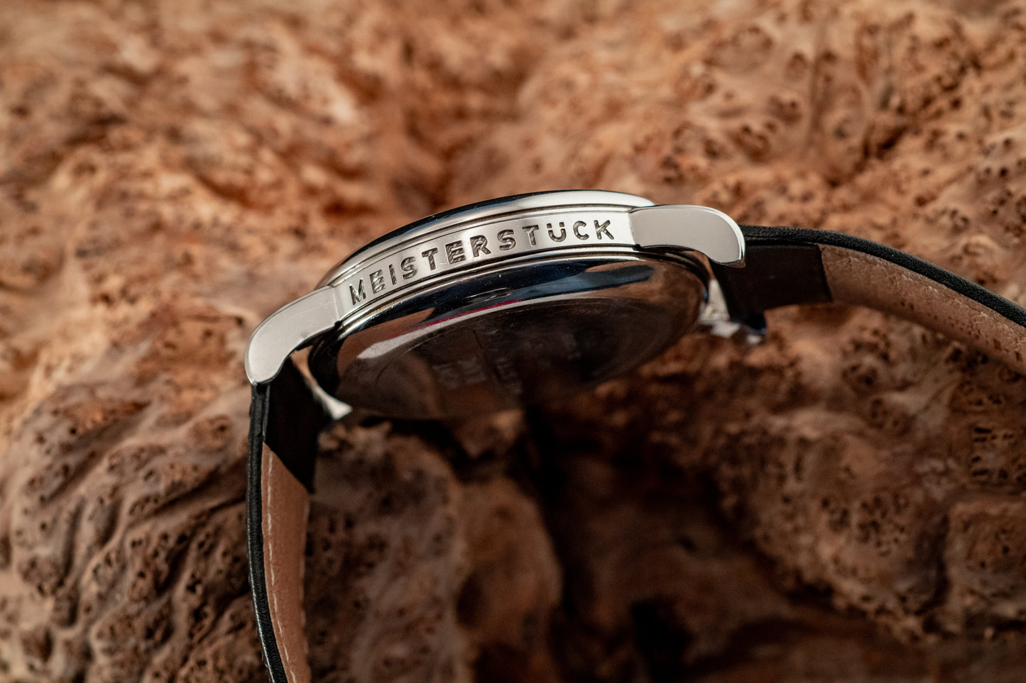 Montblanc Meisterstuck Star Automatic Stainless Steel Extra Black Leather Strap Ref 7027