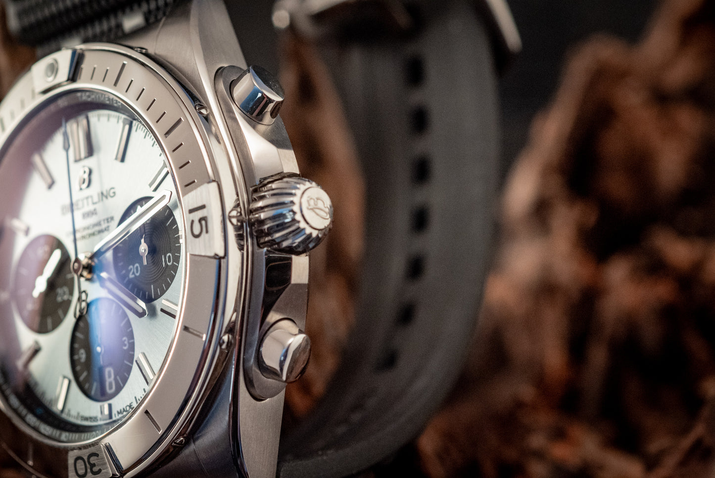 Breitling 2023 Chronomat B01 Super Chrono Ice Blue Platinum Bezel PB0134101C1S1 Box And Papers