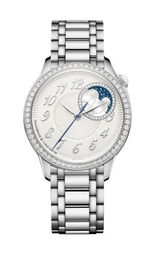 Vacheron Constantin Ìäg̩rie Moonphase 37 Stainless Steel / Diamond / Silver / Bracelet : Ref Number 8005F/120A-B497