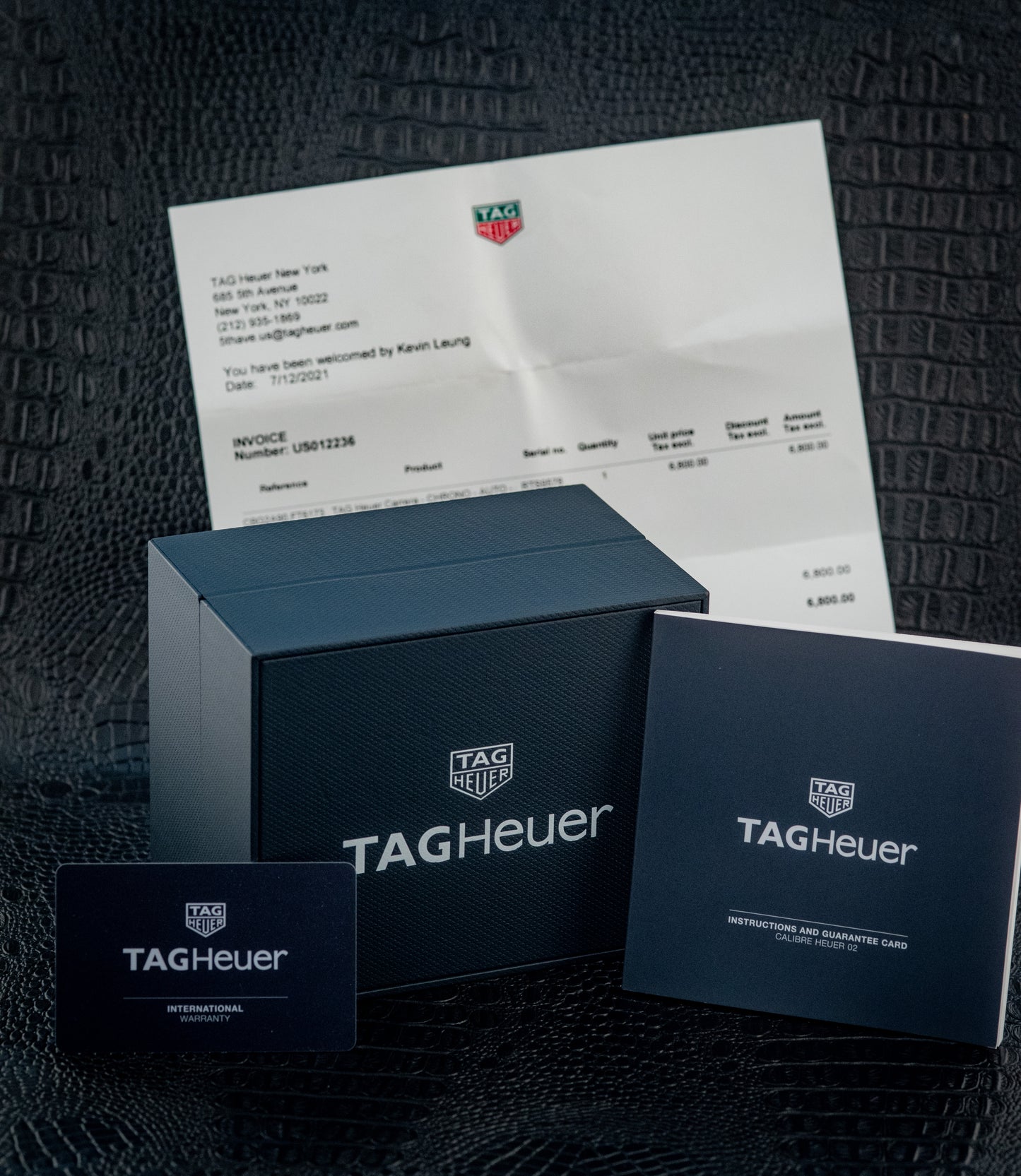 TAG Heuer Carrera Caliber Heuer 02 Chronograph CBG2A90.FT6173 Box And Papers Original Purchase Receipt