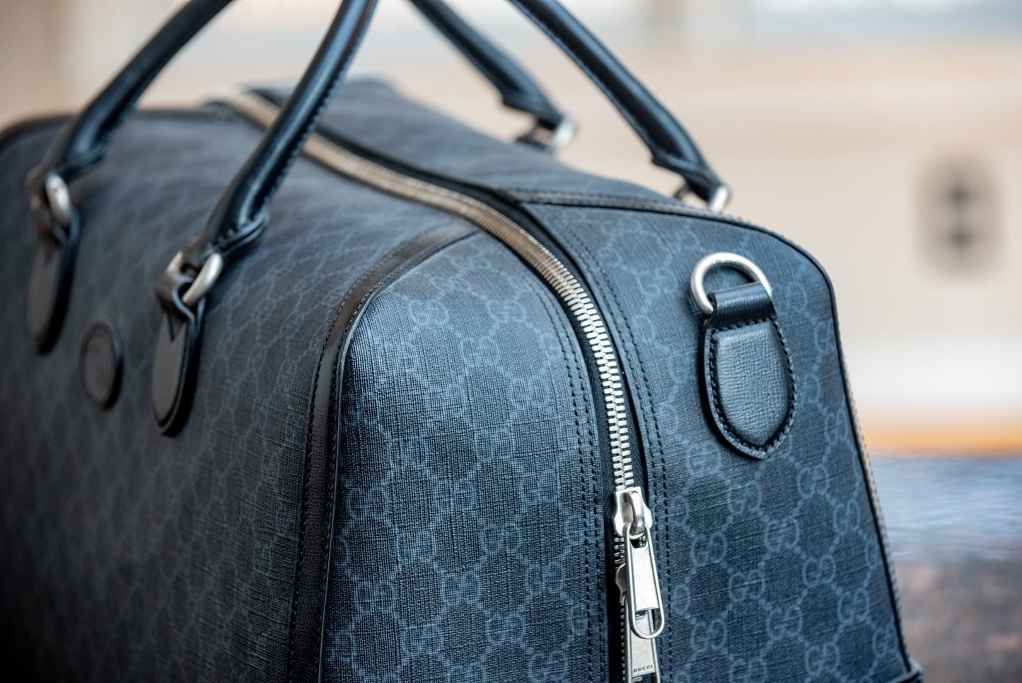 Gucci Black Medium Duffle Bag With Strap And Purchase Receipt Current MSRP Over $2500!