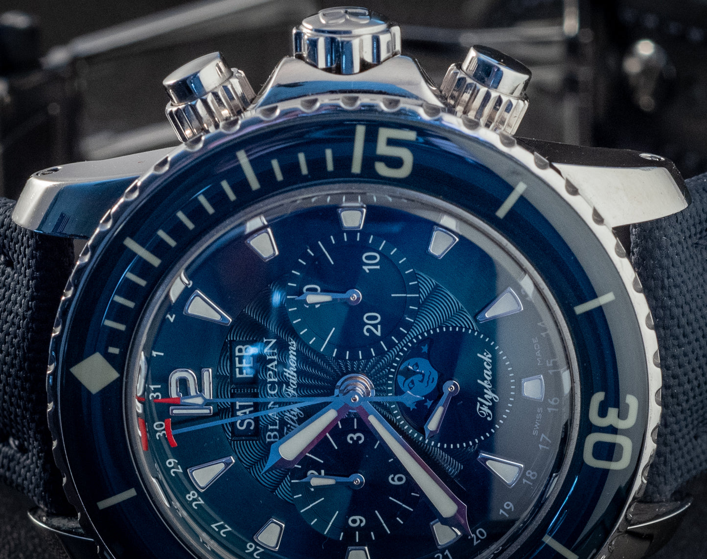 Blancpain Fifty Fathoms Blue Dial Box And Papers MSRP $32,300 2023 Service Papers Ref 5066f-1140-52b