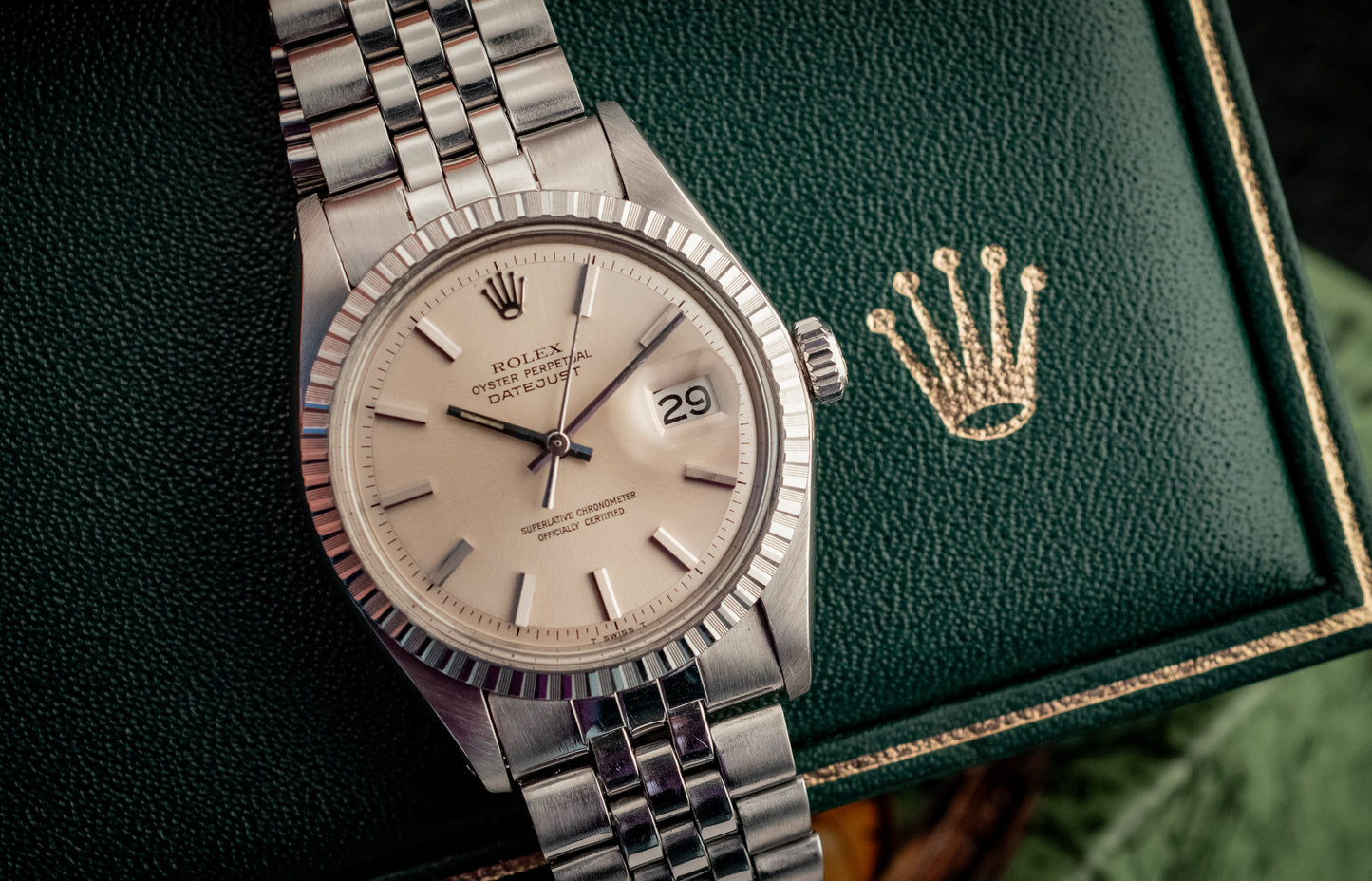 Rolex Datejust 36MM Stainless Steel Fluted Jubilee Silver Dial Ref 1603