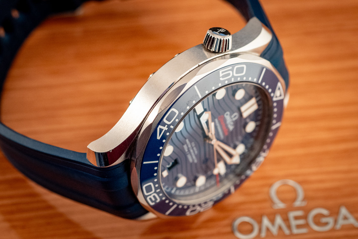 Omega Seamaster Diver 300MM Blue Dial Rubber 2020 Ref 210.32.42.20.03.001 Box And Papers