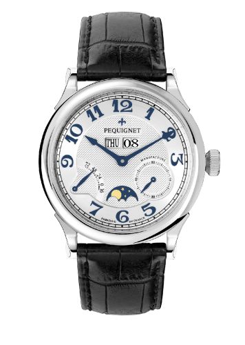 Pequignet Paris Royal Moonphase Blue Numerals / Black Strap : Ref Number 9007437CN