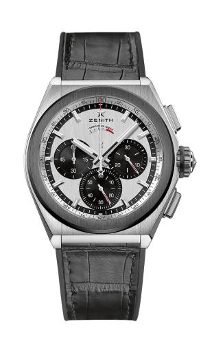 Zenith Defy El Primero 21 Titanium / Ceramic / Silver Panda / Alligator : Ref Number 95.9005.9004/01.R582