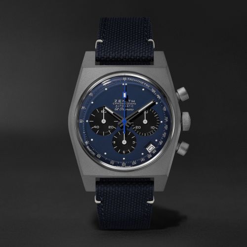 Zenith El Primero A384 Edge of Space Titanium / Blue / Rubber : Ref Number 97.A384.400/27.C821