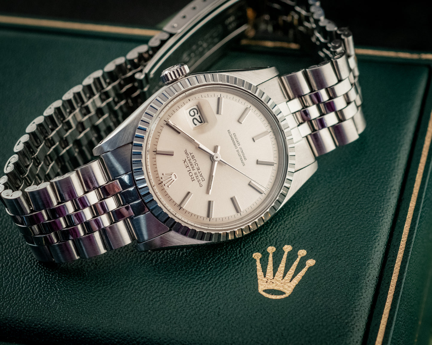 Rolex Datejust 36MM Stainless Steel Fluted Jubilee Silver Dial Ref 1603