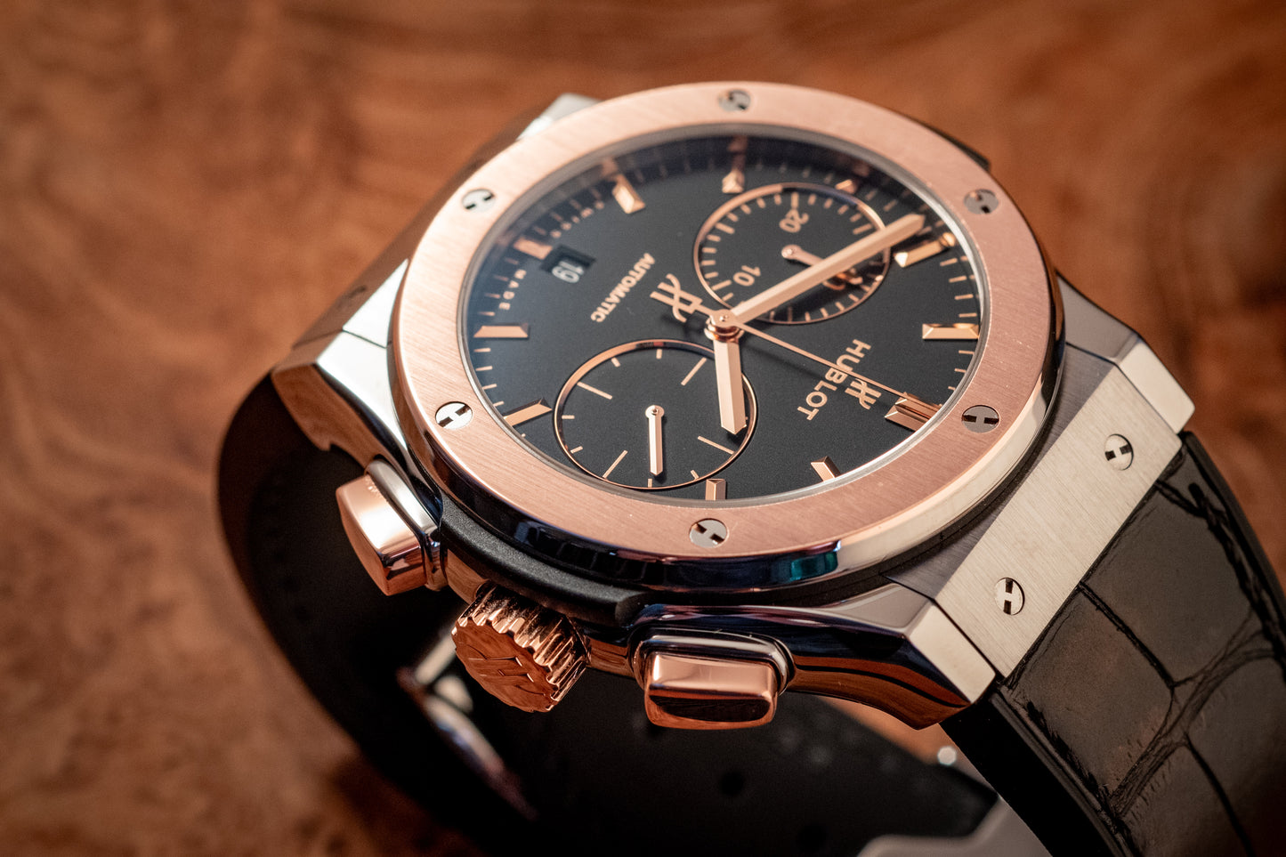 Hublot Classic Fusion Chronograph 45MM King Rose Gold Titanium 2024 E Warranty Papers Reference 521.NO.1181.LR